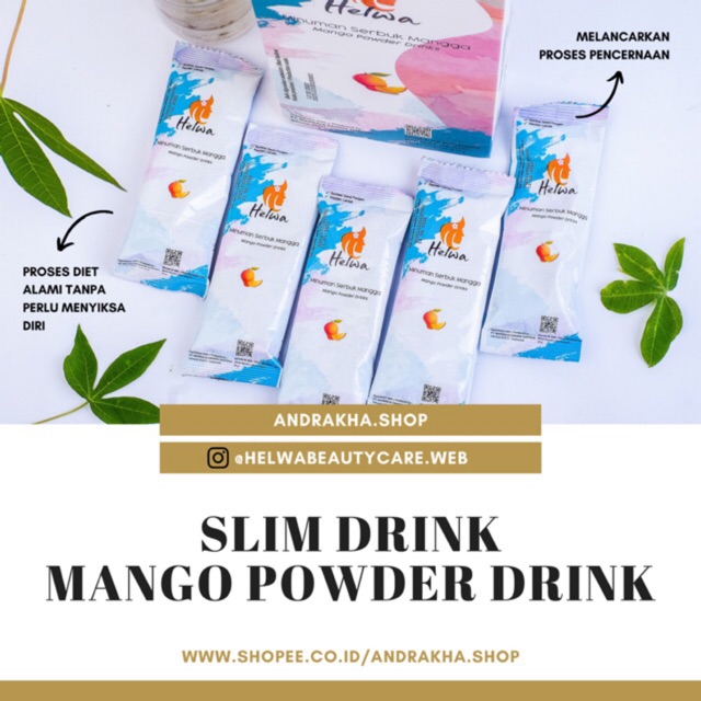 SLIMMING DRINK HELWA BEAUTYCARE | MANGO POWDER DRINK | MINUMAN SERBUK MANGGA HELWA BEAUTYCARE