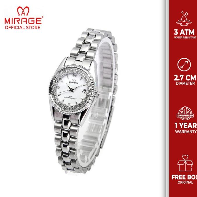 Jam tangan Mirage Wanita Original RX 1580 L SIlver pP