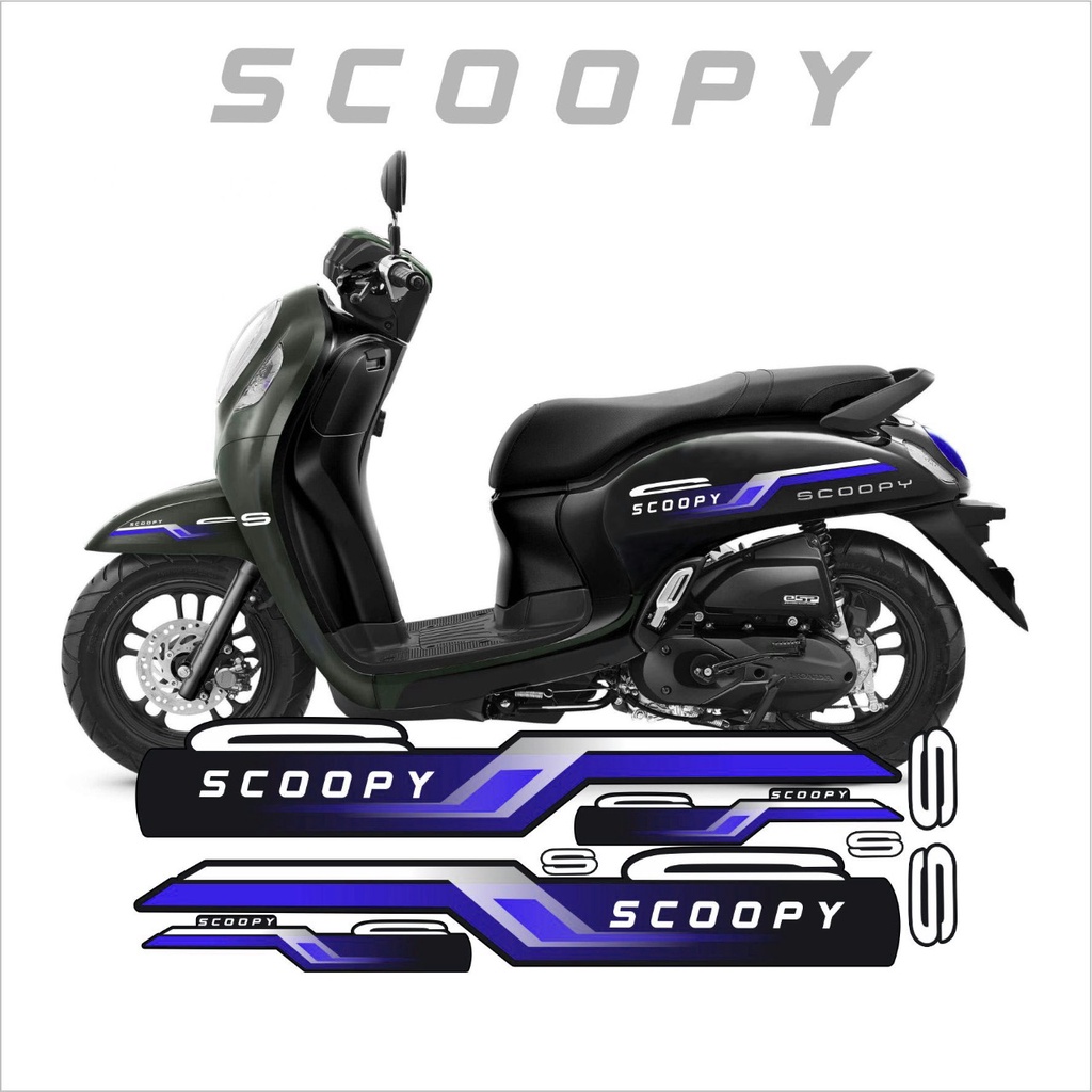 STRIPING VARIASI SCOOPY 2021 LIS MINIMALIS STICKER STIKER LIS  SCOOPY 2021 BIRU