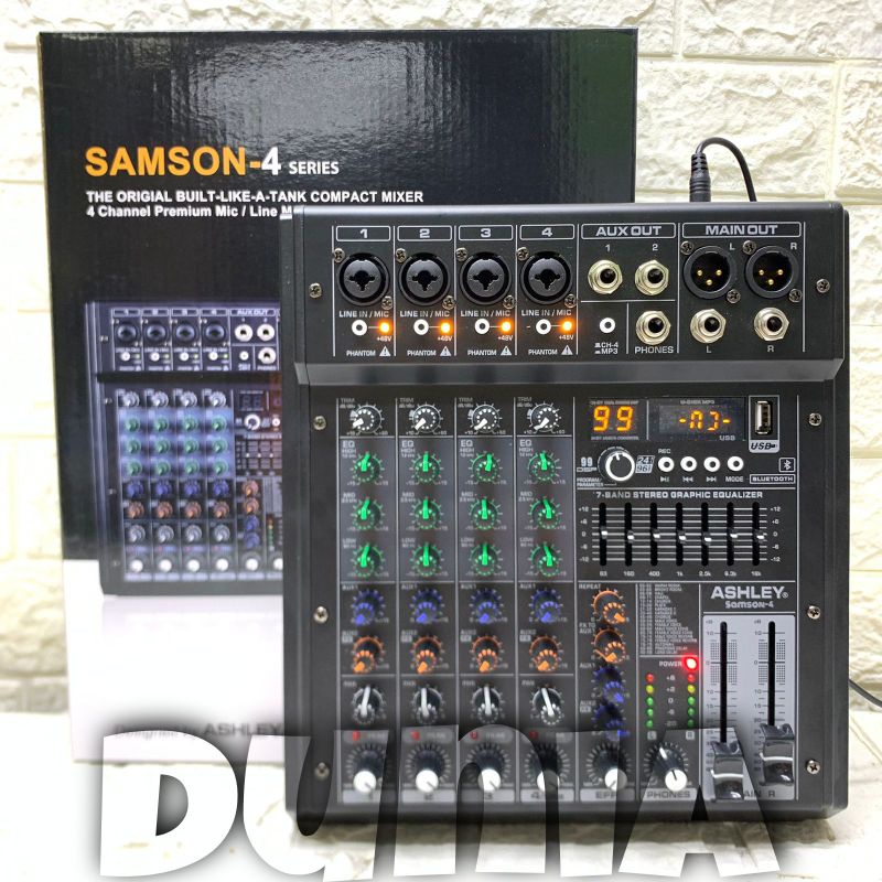 Mixer Ashley Samson 4 Original 4 Channel Bluetooth - Soundcard