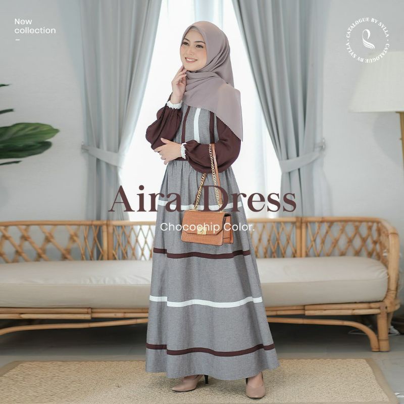 Gamis Aira dress ori Sylla busana muslim busui bahan stanford nyaman dipakai