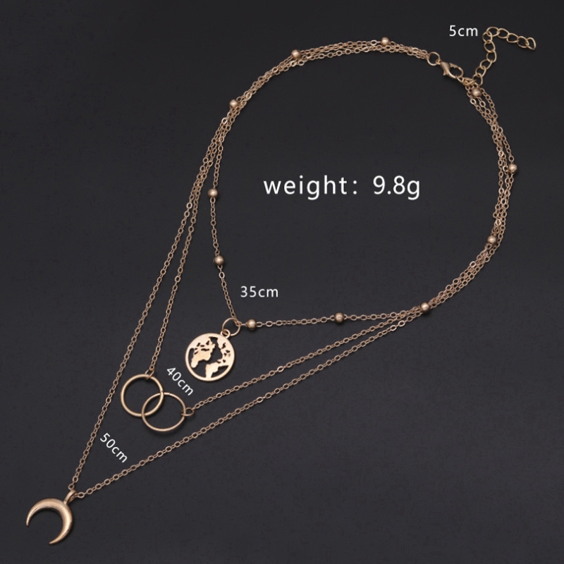 [ Women Bohemian Multilayer Pendant Necklaces ] [ Ladies Hip Hop Clavicle Necklace ] [Girls Personality Chain Necklace]