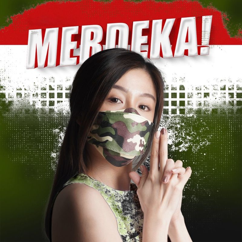 10+10 BUY 1 GET 1 FREE MASKER KF94 MOTIF ARMY TNI TENTARA ANGKATAN LAUT DARAT UDARA EARLOOP 4PLY VIO
