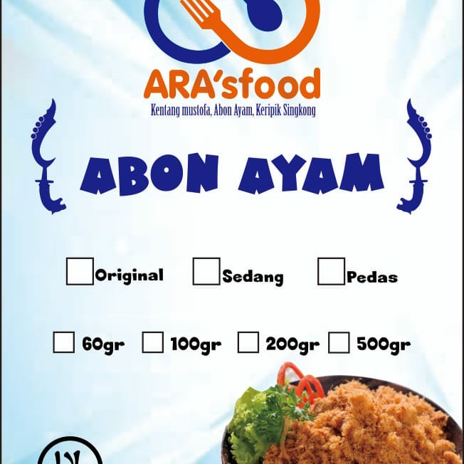 

ABON- ABON AYAM 100GR - ORIGINAL -MAKANAN-KERING.