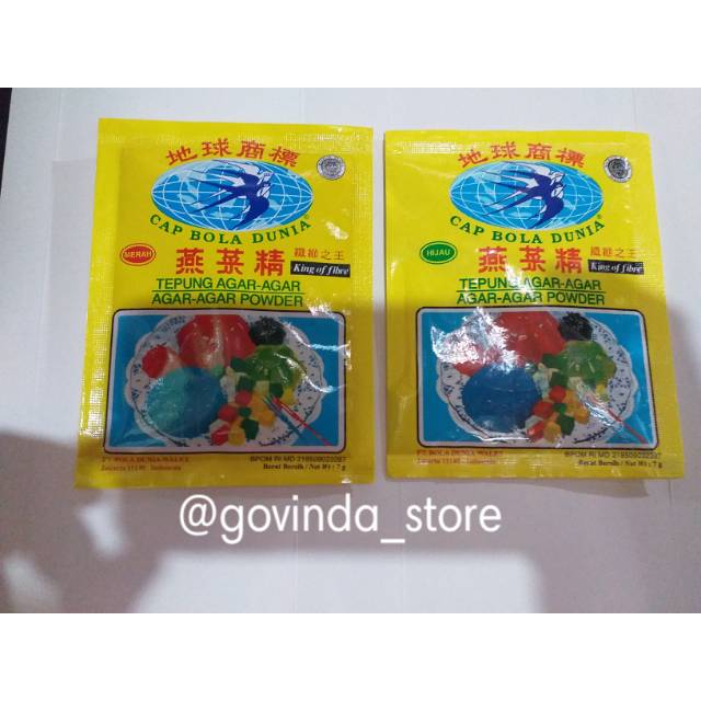 

TEPUNG AGAR AGAR CAP BOLA DUNIA WALET 7gr ANEKA WARNA