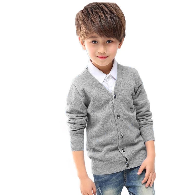 Kardigan Anak Cowok Leher V Wesley / V-Neck Boy Cardigan Teens Umur 7 - 13 Tahun