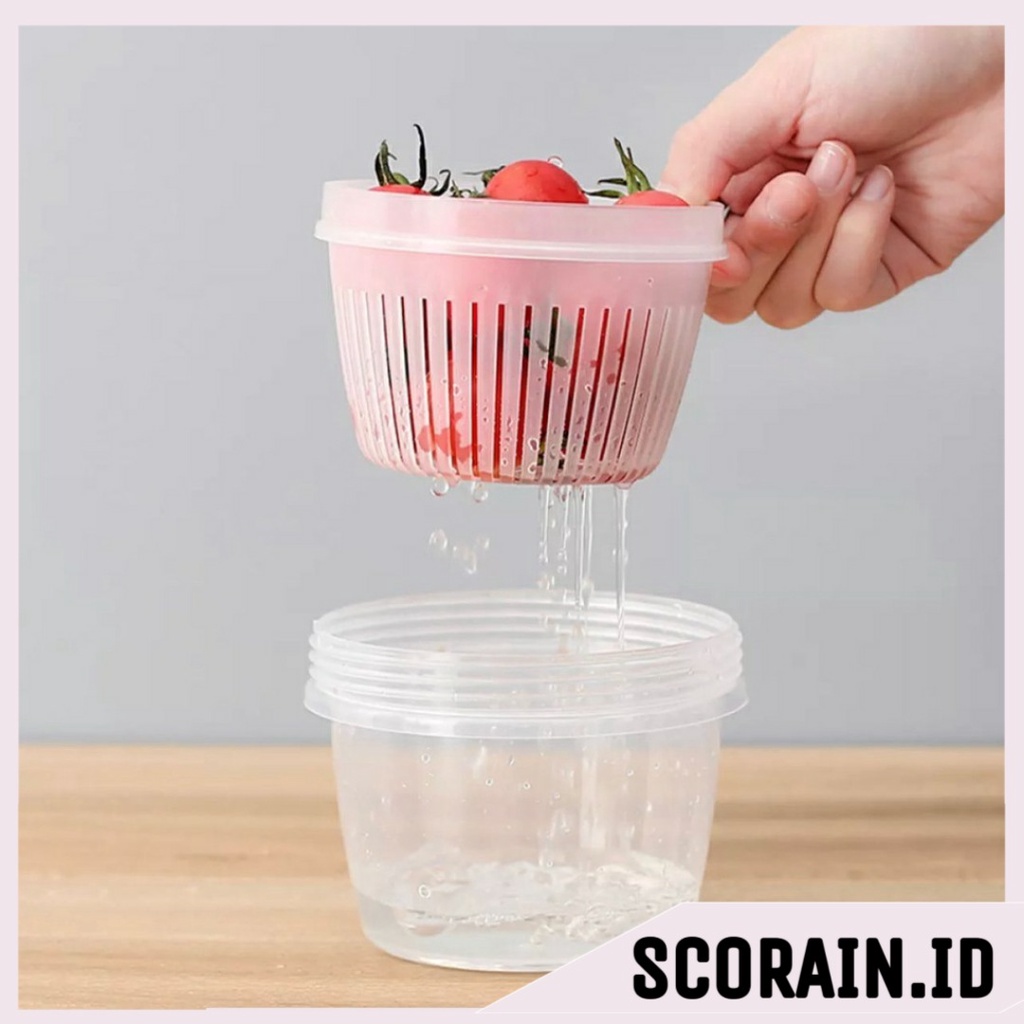 TOPLES TRANSPARAN DENGAN SARINGAN PENYIMPAN SAYURAN BUAH-BUAHAN TIRIS BAWANG BUMBU DAPUR | TOPLES SERBAGUNA BAHAN PP