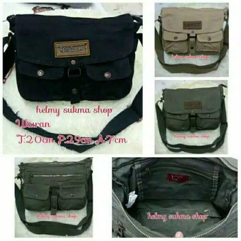 Tas selempang kanvas import 609 - Tas sekolah - tas kerja - tas kuliah