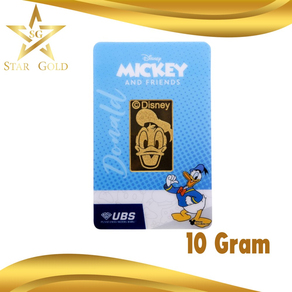 Star Gold Emas Logam Mulia Ubs Disney Donald Duck 10 Gram