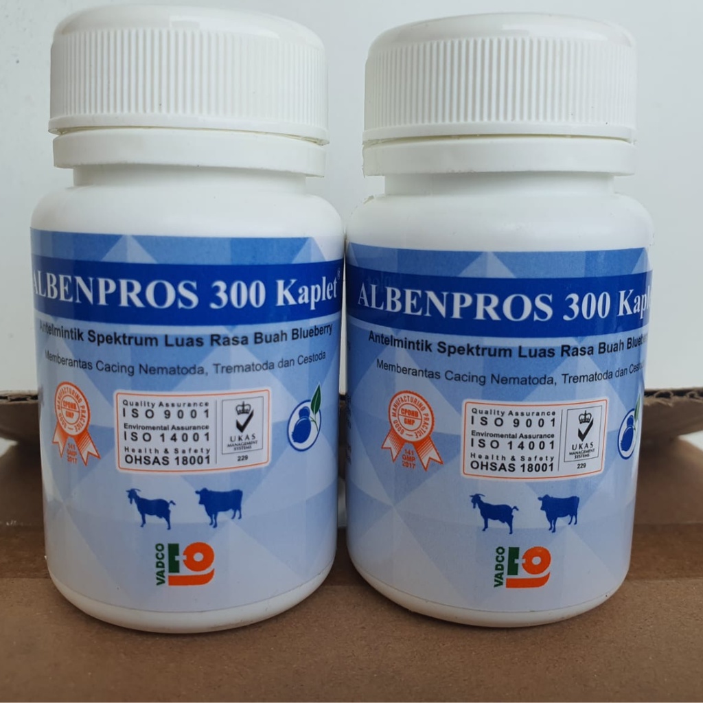 ALBENPROS 300 KAPLET 1 POT (50 Kaplet) - Obat Cacing Pedet - Obat Cacing Anak Sapi - Obat Cacing kambing - Obat Cacing Cempe