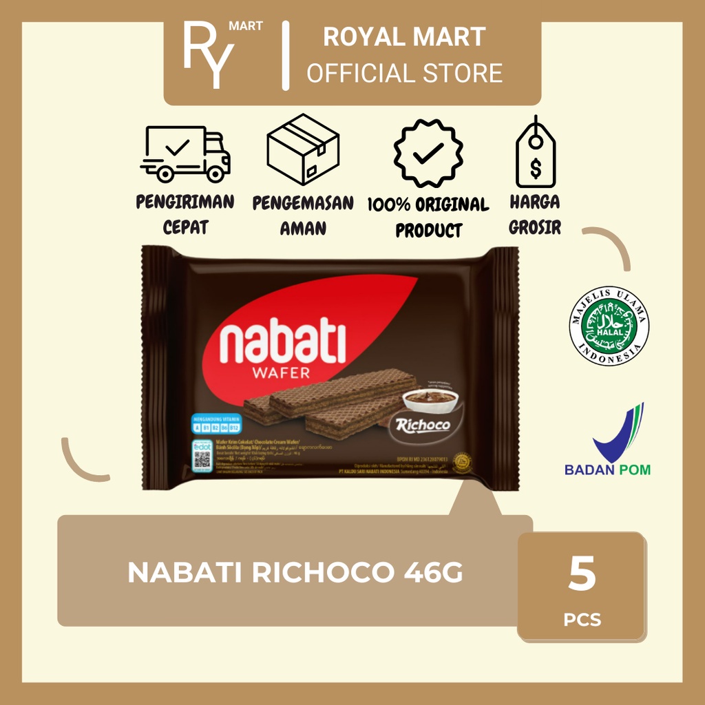 

Nabati Wafer Cokelat Richoco 46g x 5's