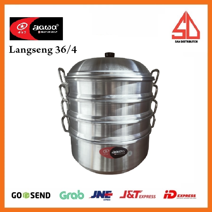 Maspion Langseng / Steamer Aluminium 36cm Susun 4 / dandang kukus 36 cm panci kukus