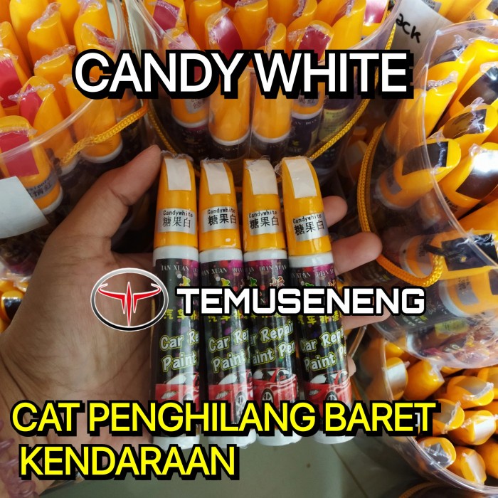 Candy White Putih Cat Spidol Penghilang Lecet Mobil Motor Baret Gores