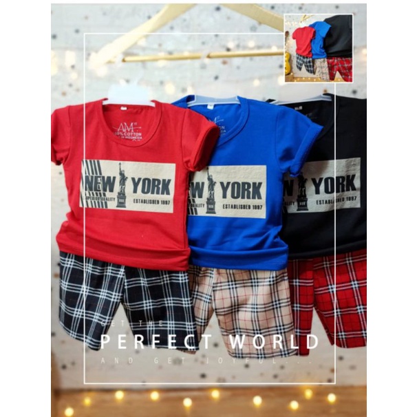 Setelan anak laki-laki&quot;NEW YORK&quot; Size 1-5th bahan Ducati Katun Spandek Premium