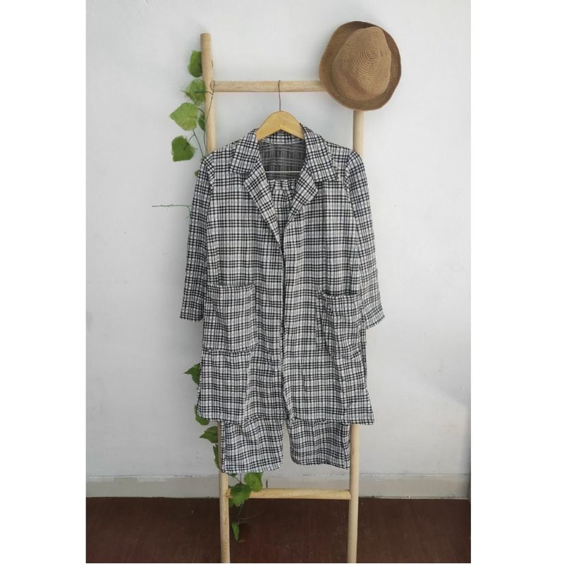 COD free kalung kimora square blazer set / blazer set murah  setelan blazer murah blazer kotak murah