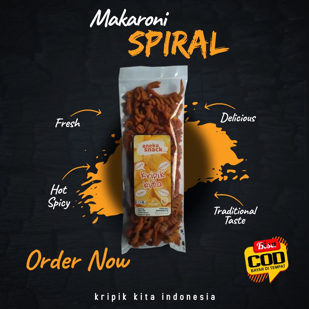 

MAKARONI SPIRAL PEDAS KEMASAN 40 GRAM - Cemilan Snack Pedas Termurah Makaroni