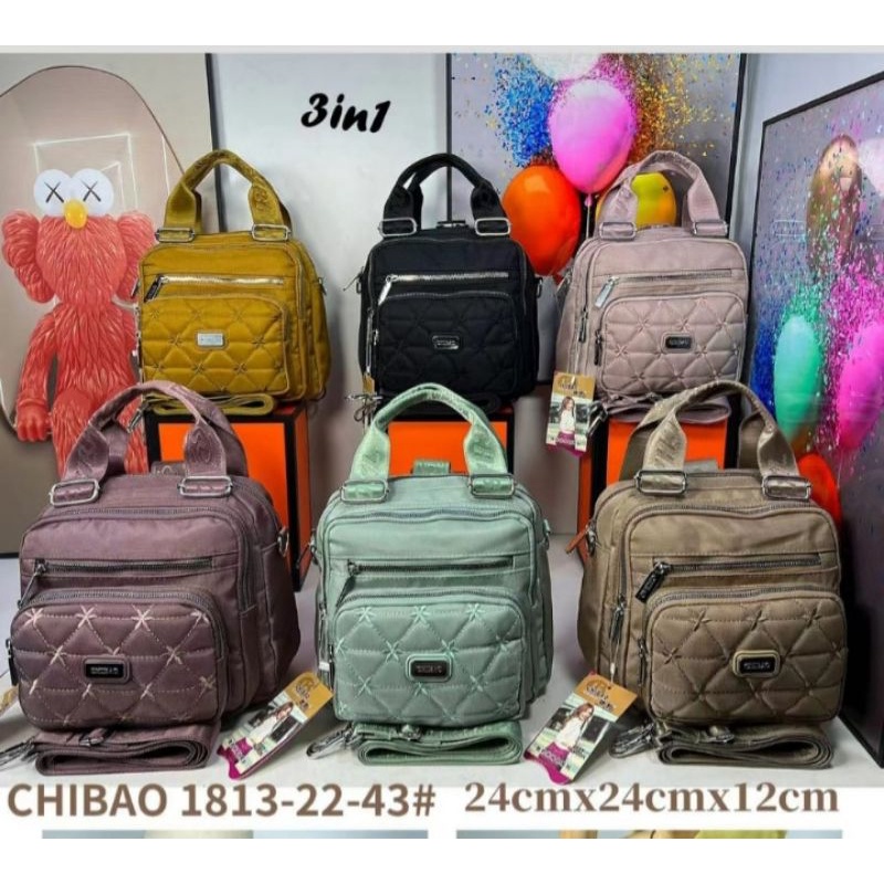 Tas Wanita selempang Chibao 3Fungsi (ransel/jinjing/selempang) 1813-8.(M)100% ori
