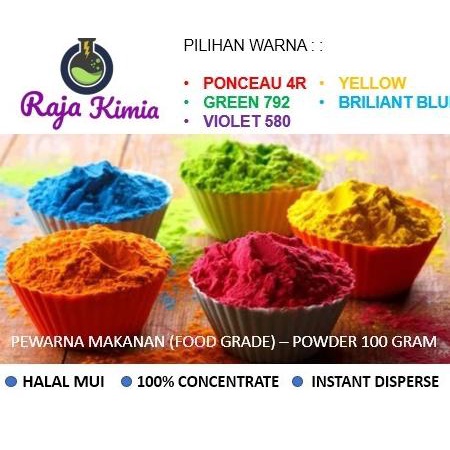 

PEWARNA MAKANAN HALAL - POWDER - 100 GRAM TERLARIS TERPERCAYA ORIGINAL