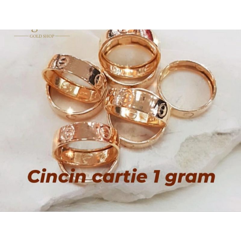 Cincin emas 1 gram asli 6k surat ada