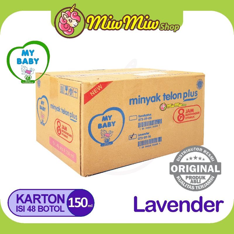 LAVENDER KARTON My Baby Minyak Telon 150 ml Lavender 1 karton isi 48 pcs