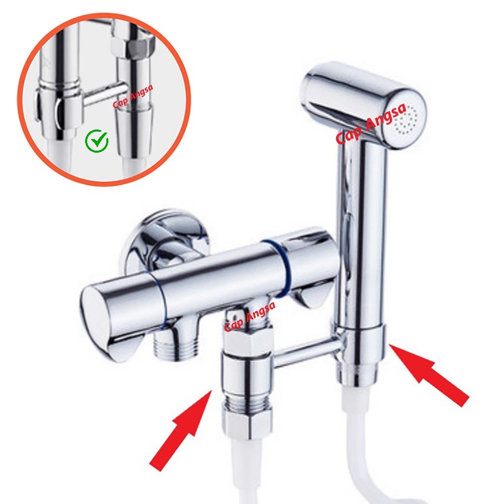 DUDUKAN SHOWER CEBOK BIDET KLOSET WC JET SPRAY HEAD HOLDER BRACKET STAINLESS ABS HOOK PEGANGAN WASHER STAND