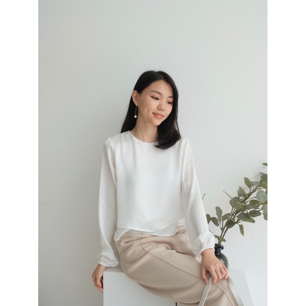 Kadaka T-0369 Top Satin Lengan Panjang