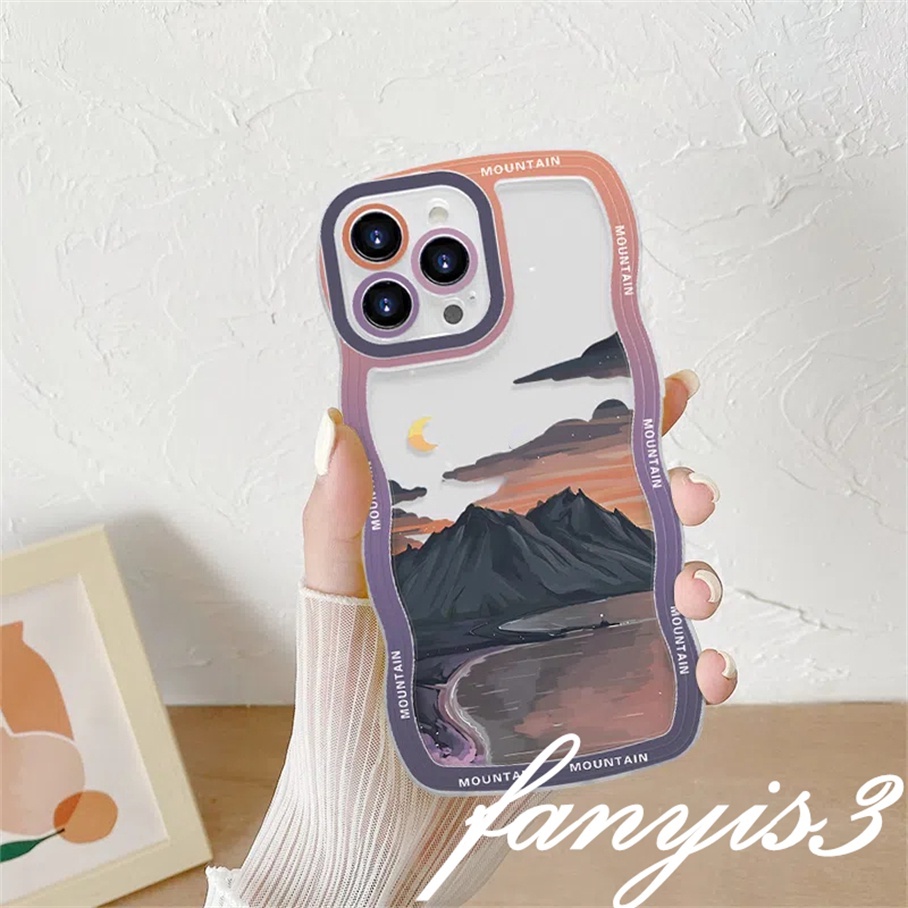 Redmi 12C A1 10C 10A 10 9 9A 9C 9T Note 11 Pro+ 11s 11 10s 10 9s 9 8 Pro Xiaomi Poco X4Pro X3 Pro X3NFC M4 Mi 11 Lite 10TPro River Mountains Wavy Edge Phone Case TPU Soft Protective Cover