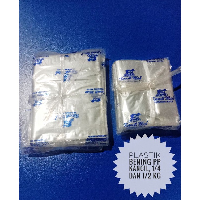 Jual plastik PP bening kancil mas ukuran 1/4 kg, 1/2 kg dan 1 kg