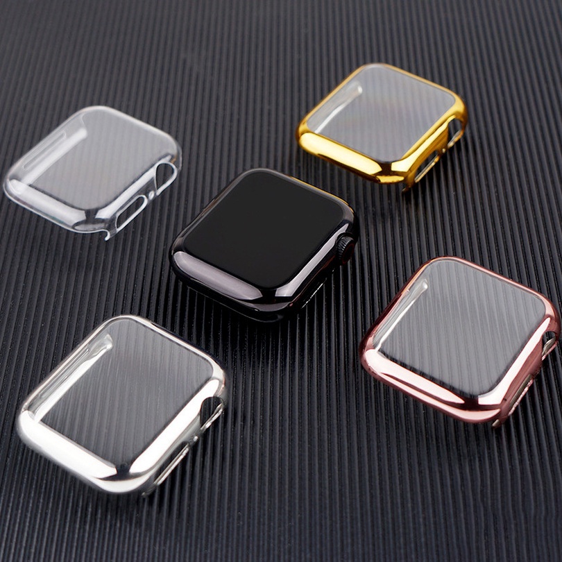 For Apple Watch Series SE6 5 4 3 2 1 iWatch Cocok Untuk 42 38 40 44 mm 360 ultra-Tipis TPU Pelindung Layar