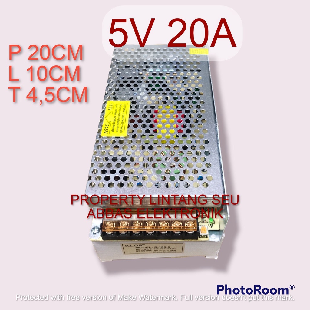 POWER SUPPLY ADAPTOR KALENG  5V 20A 5V20A 5 VOLT 20 AMPERE