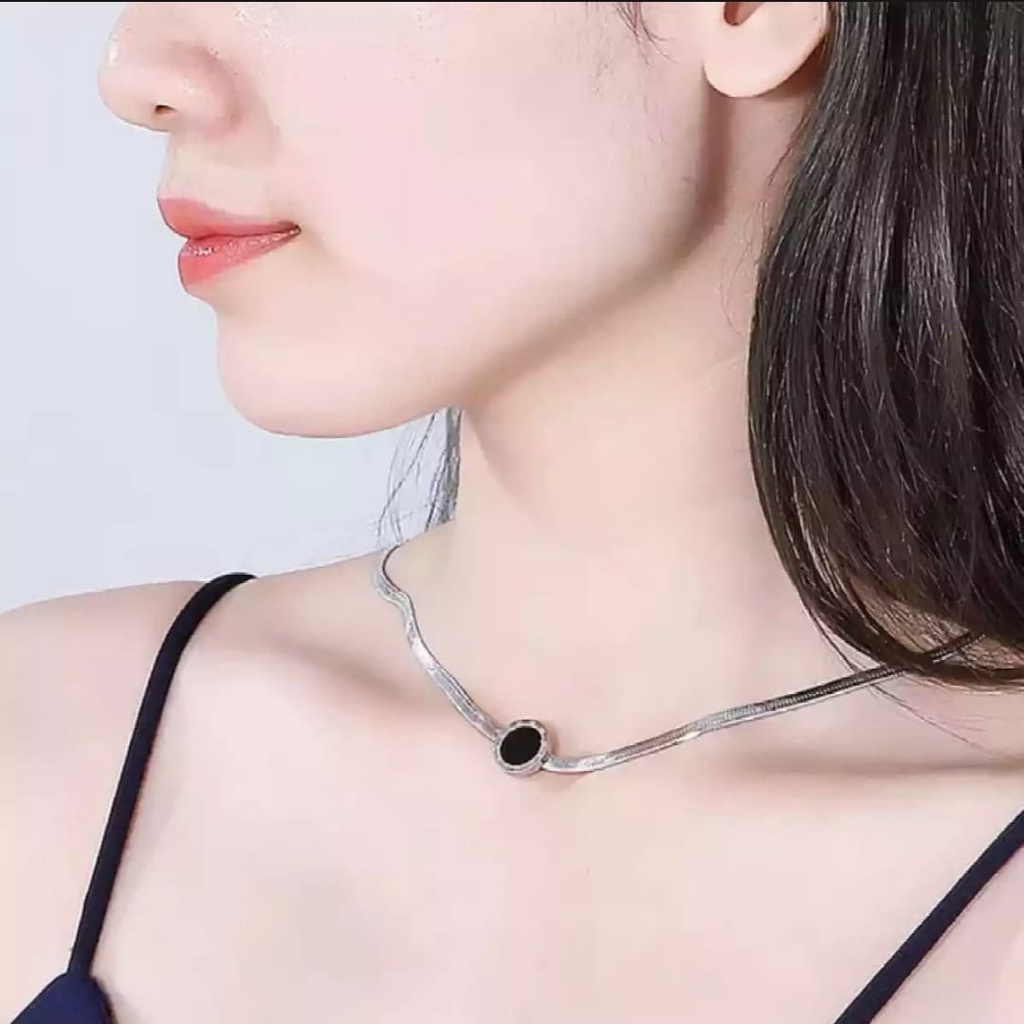 Kalung Titanium Premium Lapis Warna Emas 18K /Kalung wanita titanium Ala Korea Untuk Wanita Rantai Choker/kalung wanita titanium import