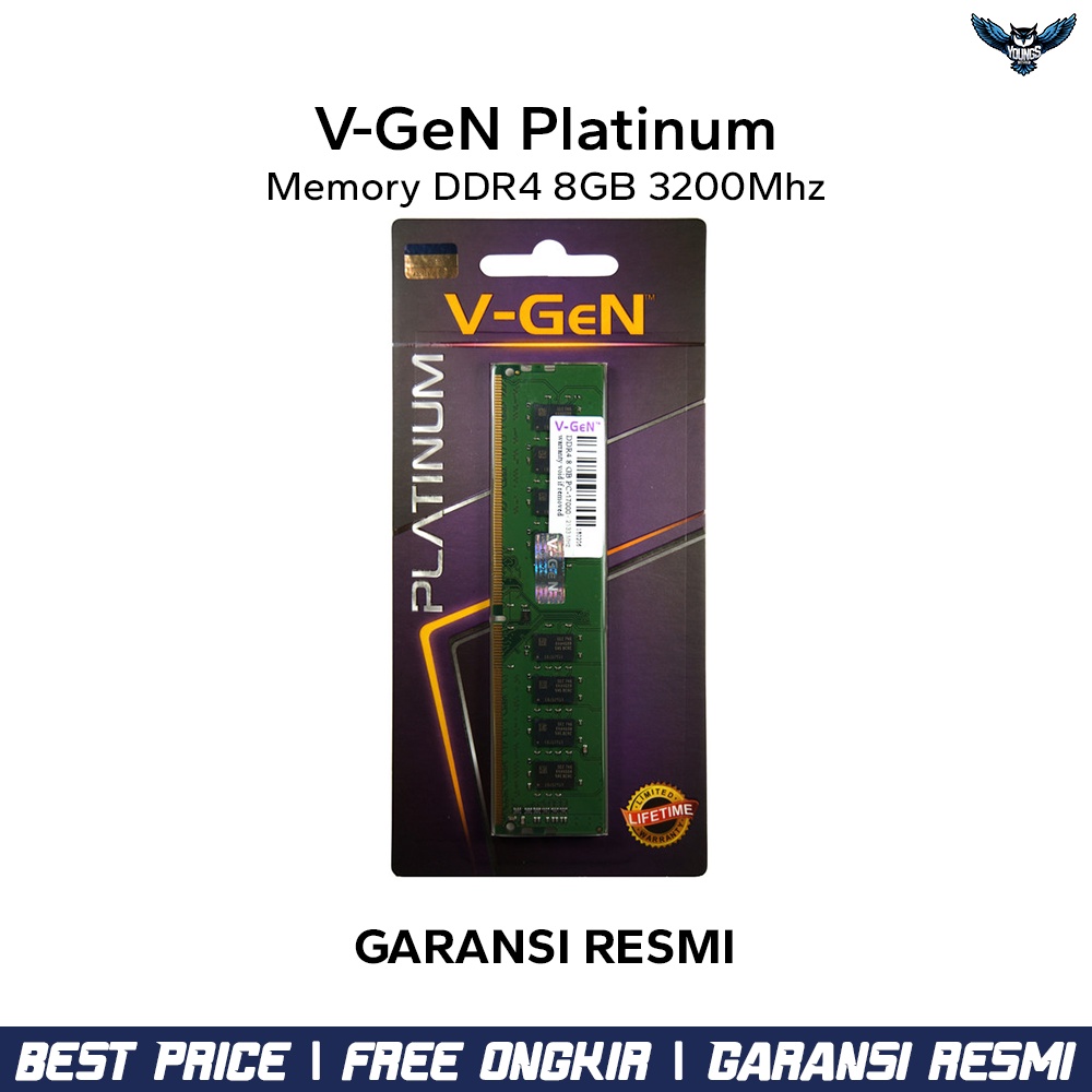 RAM PC V-GEN PLATINUM DDR4 8GB 3200 / PC-25600 LONGDIMM VGEN 3200MHz