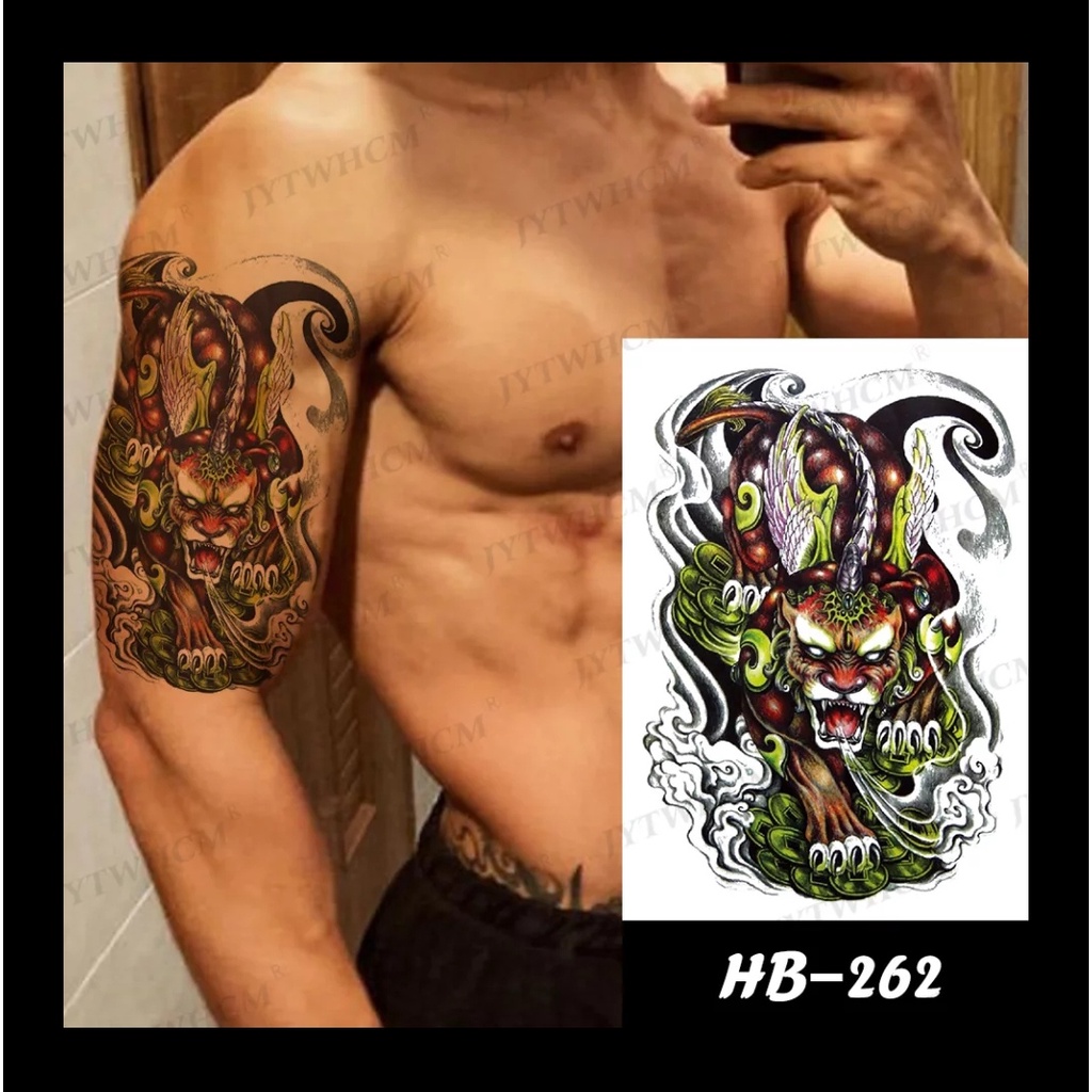 Stiker Tato Temporary Motif 3D Seri Naga HB262- Tato Temporer