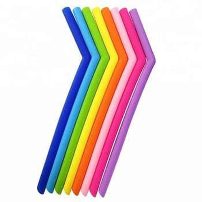 Sedotan Silikon Ramah Lingkungan Bisa Di Lipat Besar Boba Drink (10 mm) - Bengkok