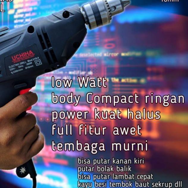 ○ Mesin bor tangan listrik 10mm uchiha TYPE 10-14 Japan besi tembok kayu ▼