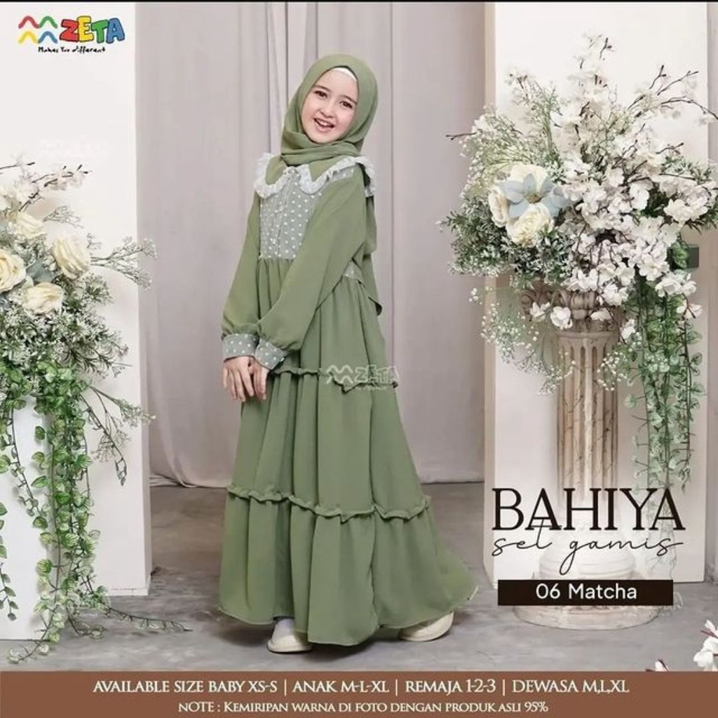 Gamis Anak Usia 8 9 10 Tahun 11 12 13 Thn Bahiya Kids Set Kerudung Dress Muslim Anak2 Warna Plum Cok