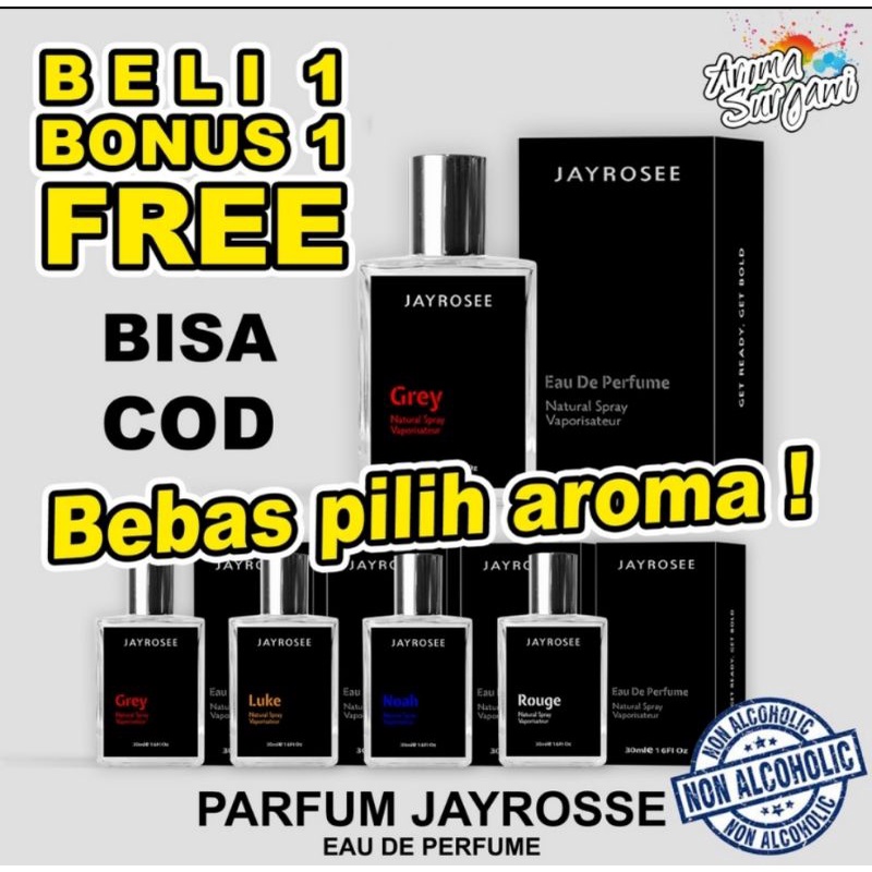 Parfum Jayrosse grey,luke,noah dan rouge Wangi Tahan Lama Meski Baju Dicuci Berkali-kali#.