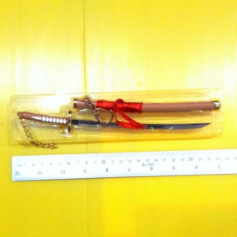 Gantungan kunci pedang one piece sushui roronoa Zoro coklat