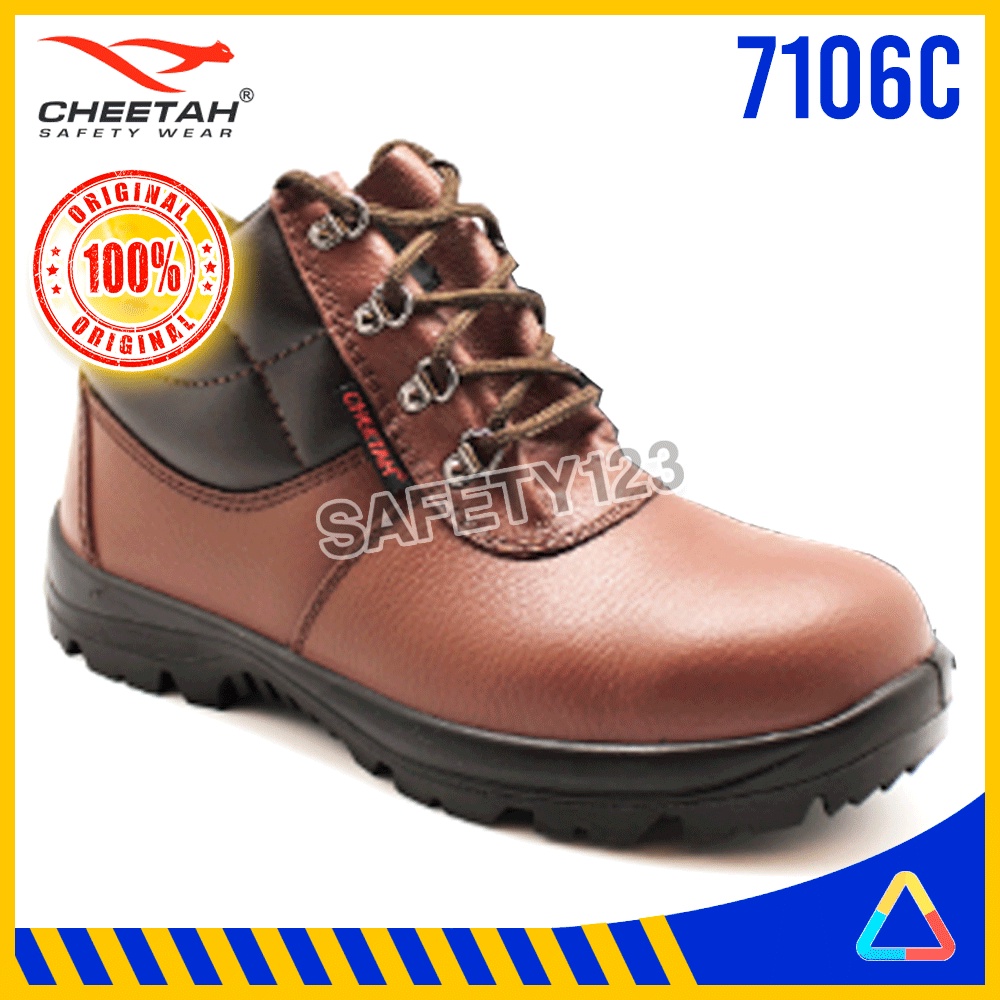 Cheetah 7106C Sepatu Safety Shoes Original 7106 C Coklat Brown