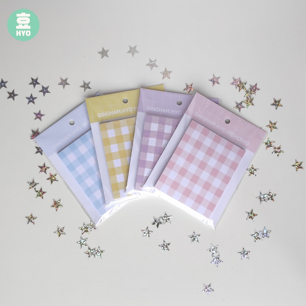 

[HYO] Memopad Notes Design Gingham Grid Pastel Minimalist | Journal Journaling Jurnal Scrapbook Notes Dekorasi Pastel