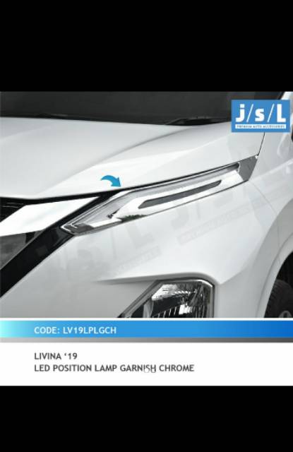 Garnish depan all new Livina 2019 LED position Chrome Carbon Hitam jsl