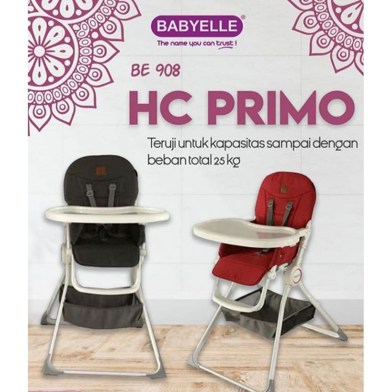 Babyelle High Chair Primo HC908 Kursi Makan Bayi Perlengkapan Bayi