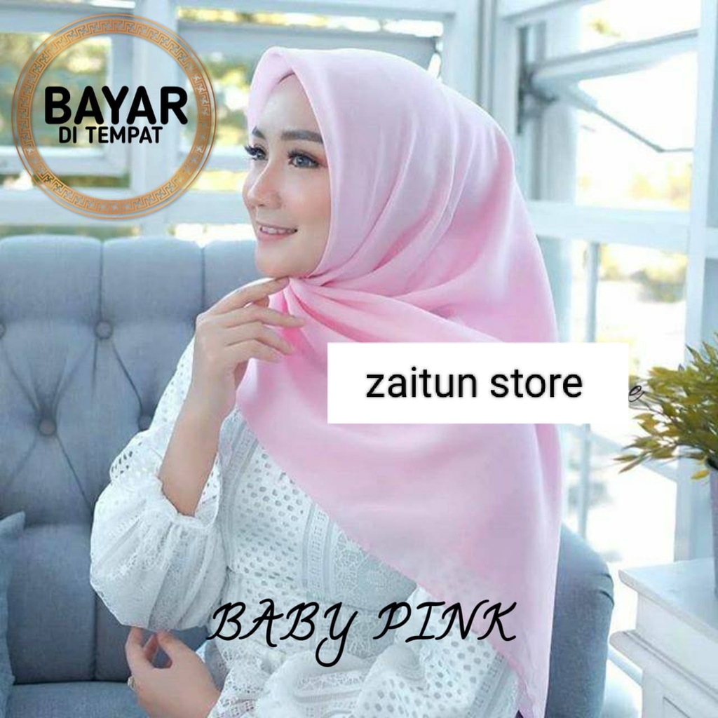 Hijab Segiempat Bella Square Polos Warna Terlengkap