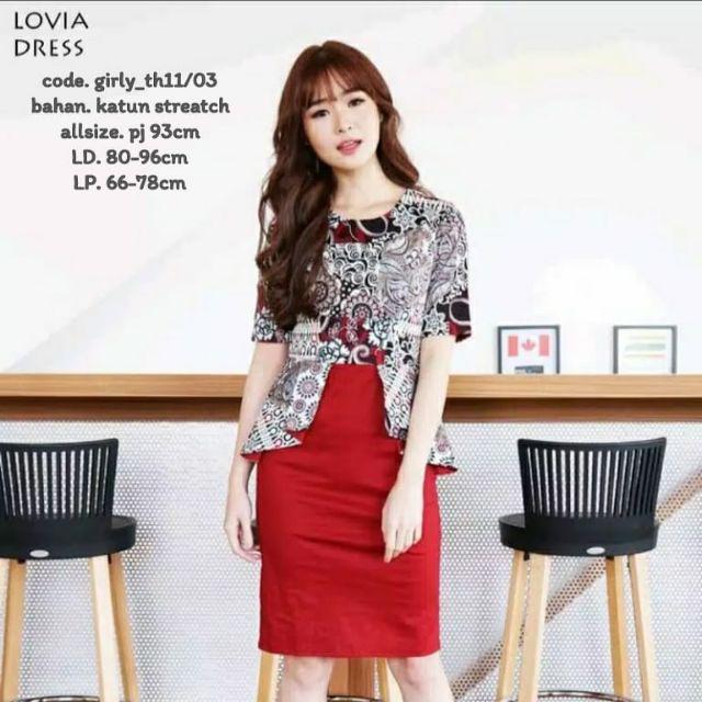 Lovia Dress Standar Dan Jumbo - Dress Batik Wanita