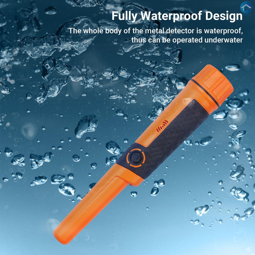 Handheld Pinpointer Metal Detector Fully Waterproof Underwater Metal Detector Bar with Holster Sound &amp; Light &amp; Vibration Indicator for Treasure Hunting