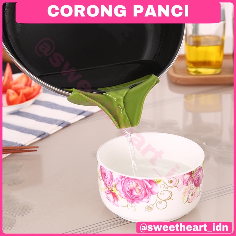 Corong Panci Silikon Alat Tuang Soup Corong Minyak Silikon Serbaguna Anti Panas