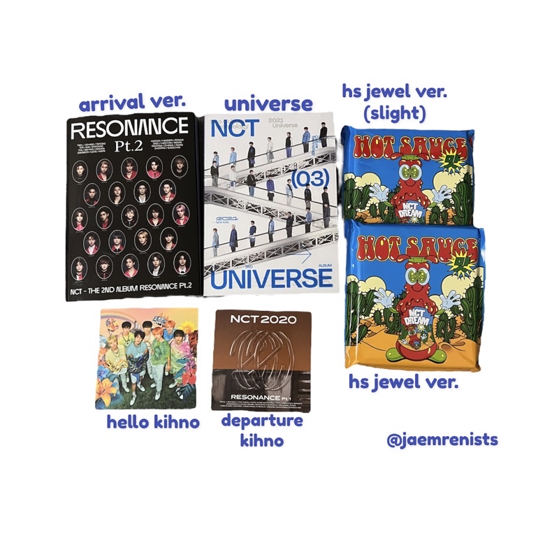 [ready ina] nct 2020 2021 dream departure arrival hello hot sauce universe jewel kihno album only
