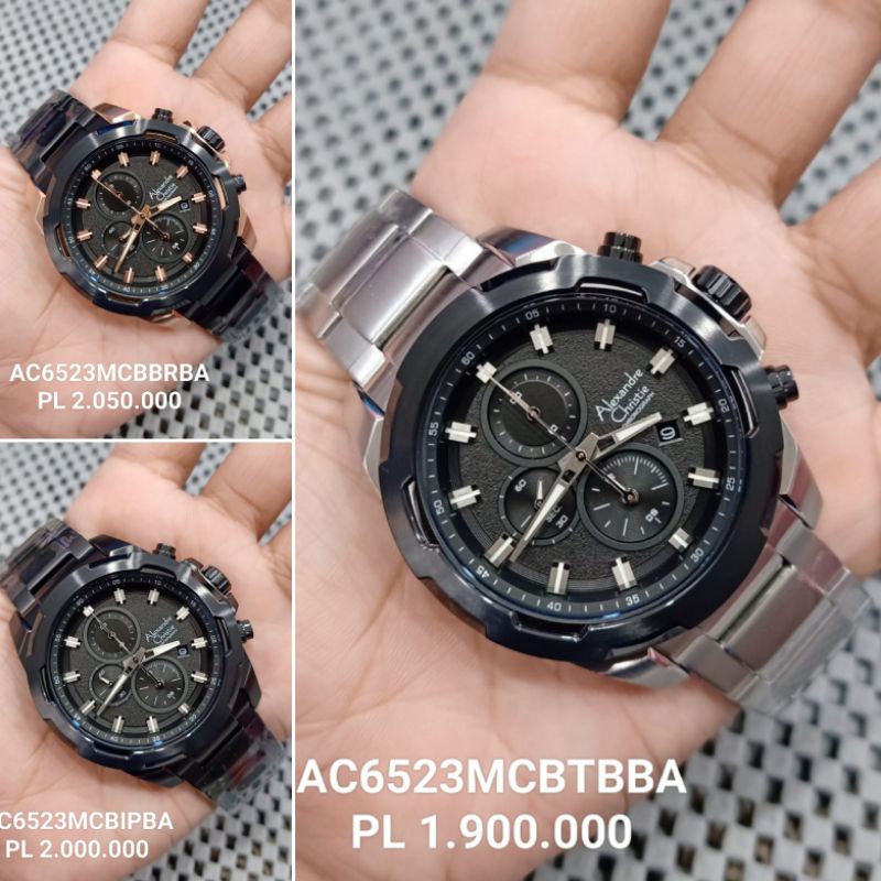 Jam Ac 6523 Ori Silver || Ac 6523 MC Black blue oroginal || ac6523