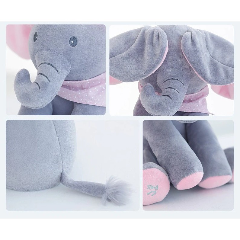 Boneka Peek a Boo Elephant Doll Sing And Move Cilukba Boneka Gajah Bernyanyi dan Bergerak Cilukba Boneka Gajah Boneka Lucu Boneka Bersuara Boneka Bayi Boneka Anak