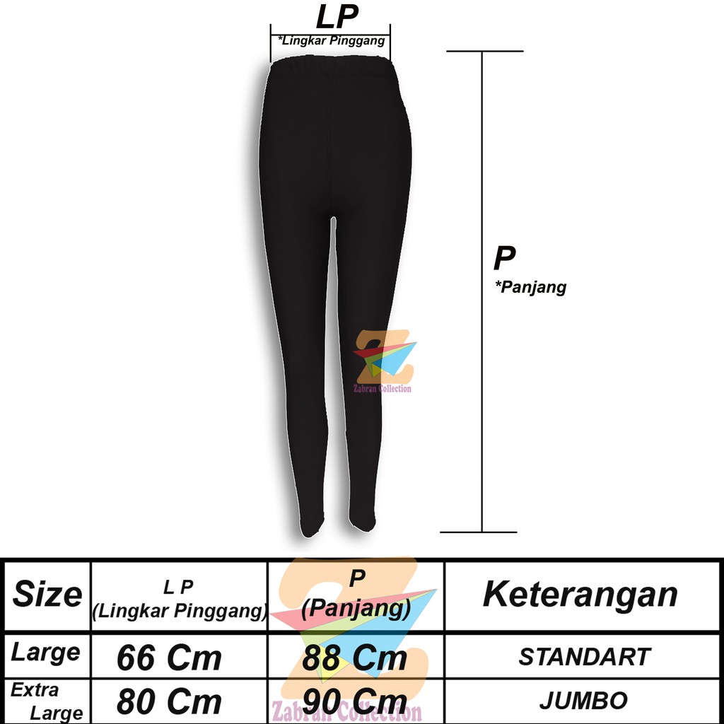 Pilih Warna Celana Legging Dewasa Zabran Stadart Dan Jumbo